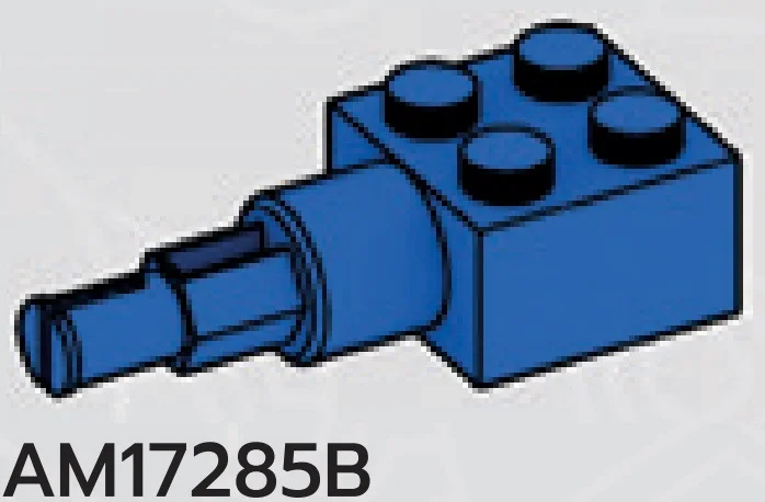 Connector Brick 2 x 2 with long axle on side in Blue