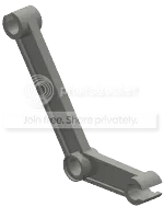 Connector: lift arm, single bend with clip on either end in Brown