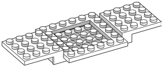 Vehicle body: 4 x 1 x 14 with 6-wide center in White