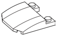 Slope panel 4 x 4 with transverse curve in White