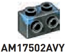 Brick Modified 1 x 2 with side studs in Blue/Black, Marbled