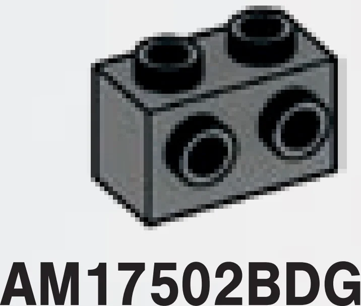 Brick Modified 1 x 2 with side studs in Gray, Dark (Flake)