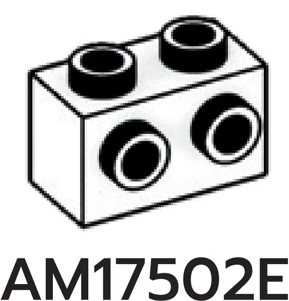 Brick Modified 1 x 2 with side studs in White