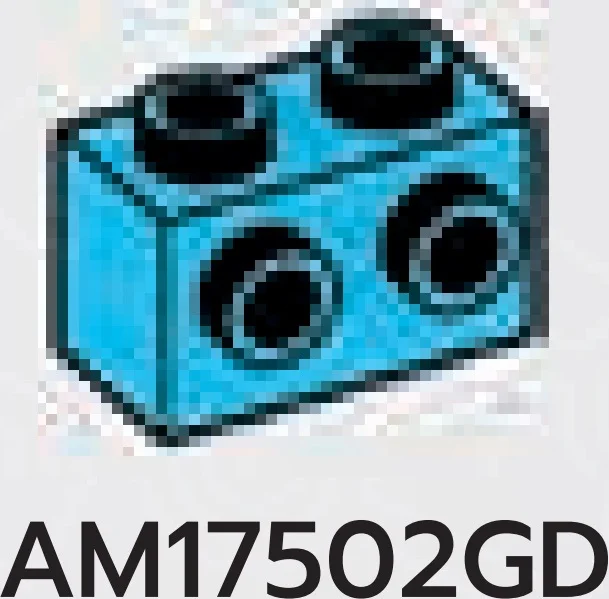 Brick Modified 1 x 2 with side studs in Blue, Rich Sky