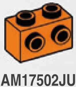 Brick Modified 1 x 2 with side studs in Orange, Smoky