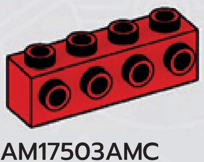 Brick Modified 1 x 4 with side studs in Red, Flame