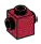 Brick Modified 1 x 1 with Studs on Two Opposite Sides in Red, Dark (Flake)