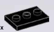 Plate 2 x 3 with 3 studs in Gray, Dark (Metallic)