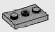 Plate 2 x 3 with 3 studs in Gray, Light Camo (Metallic)