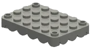 Brick 4 x 6 two-thirds height with wavy edges and corner holes in White