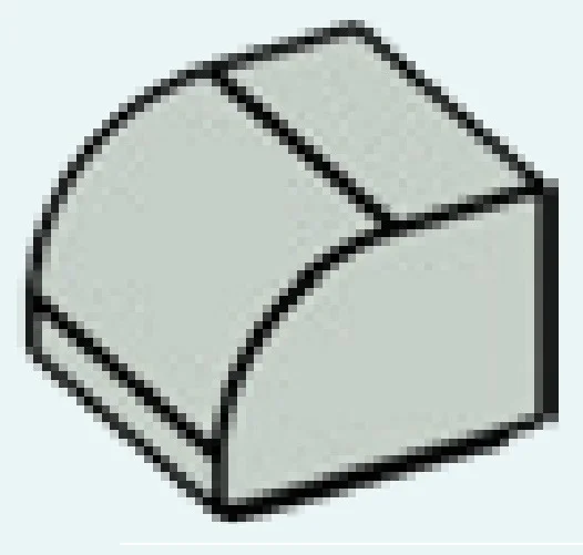 Brick 1 x 1 two-thirds-height with half-curved top