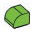 Brick 1 x 1 two-thirds-height with half-curved top in Green, Soft Grass
