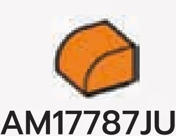 Brick 1 x 1 two-thirds-height with half-curved top in Orange, Smoky