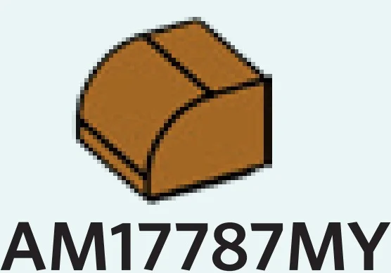 Brick 1 x 1 two-thirds-height with half-curved top in Brown, Milk Chocolate