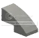 Brick 1 x 1 x 2 curved slope in Gray, Dull