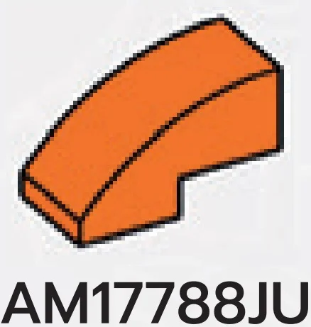 Slope 1 x 1 x 2 Curved in Orange, Smoky