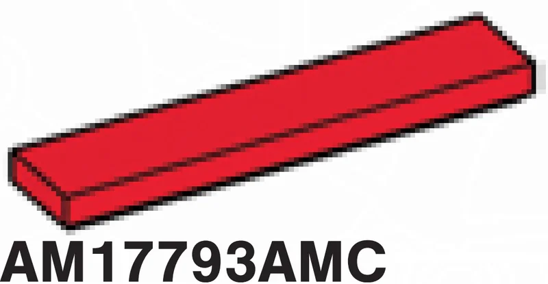 Tile 1 x 5 in Red, Flame