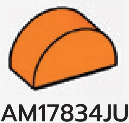 Brick 1 x 2 round top in Orange, Smoky