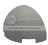 Brick 1 x 2 half dome in Gray, Steel
