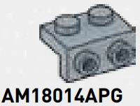 Bracket 1 x 2 - 1 x 2 with studs in Gray, Steel