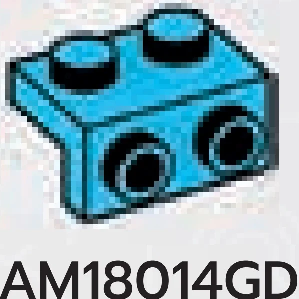 Bracket 1 x 2 - 1 x 2 with studs in Blue, Rich Sky