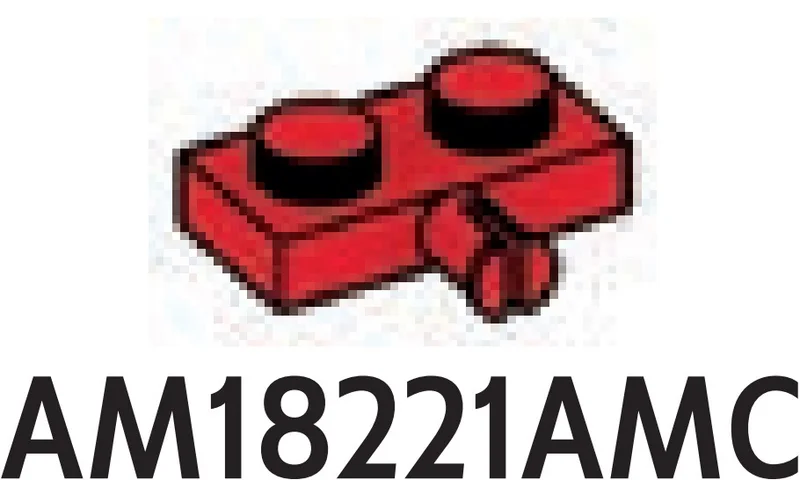 Plate 1 x 2 with small axle pin in Red, Flame