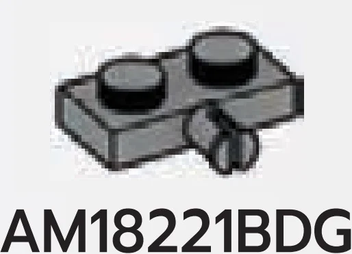 Plate 1 x 2 with small axle pin in Gray, Dark (Flake)