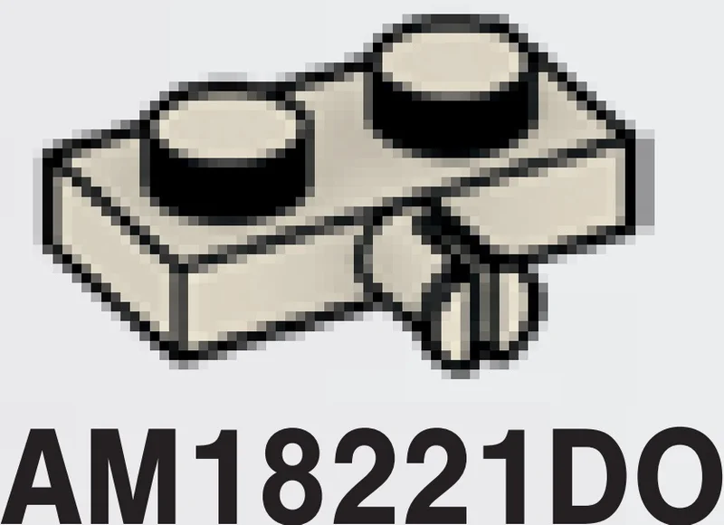 Plate 1 x 2 with small axle pin in Gray