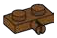 Plate 1 x 2 with small axle pin in Brown, Rich