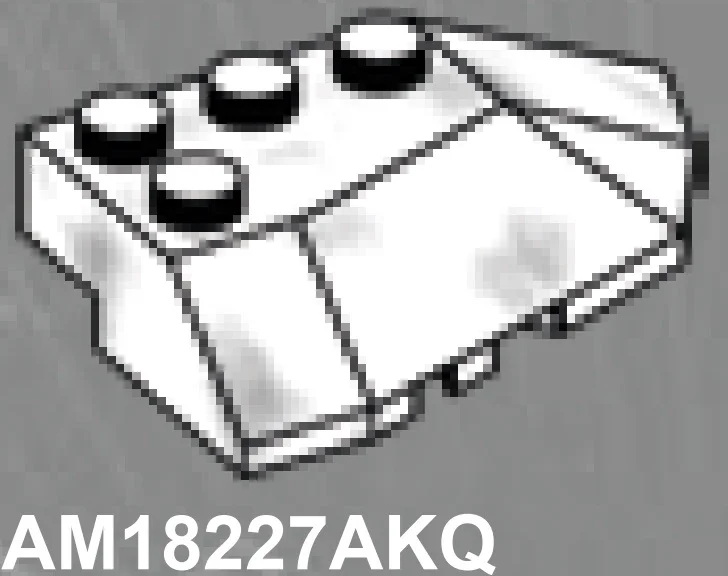 Wedge brick 45 4 x 4 double / 33, right with curved edge in White with Black Marbling (Camo)