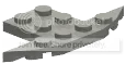 Plate 2 x 3 with side projections in Gray, Light Camo (Metallic)