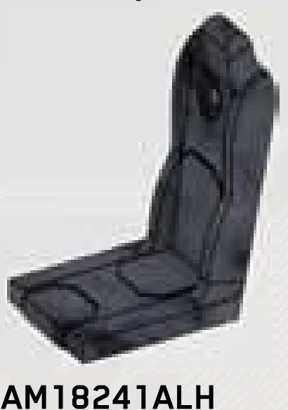 Fixture, chair: car seat, contoured headrest, hole in back in Gray, Dark (Camo)