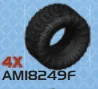 Wheel, Tire, Large: symmetrical tread, fits AM18248,