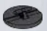 Tile 4 x 4 round with raised horizonal bar in Gray, Dark (Metallic)