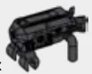 Weapon, Vehicle: medium gun on horizontal clips, handles, type 01 in Gray, Dark (Metallic)