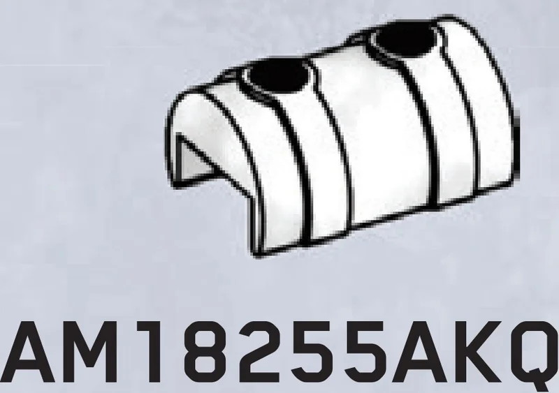Fixture 1 x 2 Rounded Bottom with Bands and 2 Bar Holes in White with Black Marbling (Camo)
