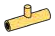 Connector: pipe, small 3 studs long with side pin in Gold, Burnt (Metallic)