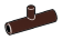Connector: pipe, small 3 studs long with side pin in Brown, Dark