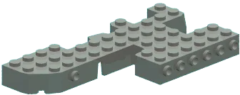 Brick 6 x 1 x 12 with irregular cutouts in Gray, Stone
