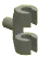 Connector: pin with double clip in Gold, Tarnished