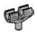 Connector: pin with double clip in Clear, Smoky (Translucent)