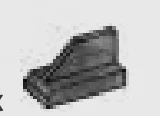 Tile 1 x 2 with 1H tail in Gray, Cool Dark (Flake)