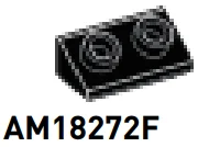 Slope brick 36 2 x 1 with open studs on slope in Black