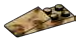 Slope 2 x 1 x 5 w/ 2 x 2 Studs on End in Sand, Dark (Camo)