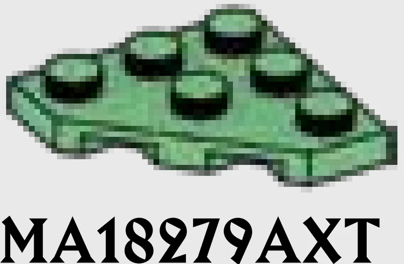 Wedge Plate 3 x 3 without corner in Green, Vertigris (Sand Green)