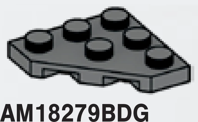 Wedge Plate 3 x 3 without corner in Gray, Dark (Flake)