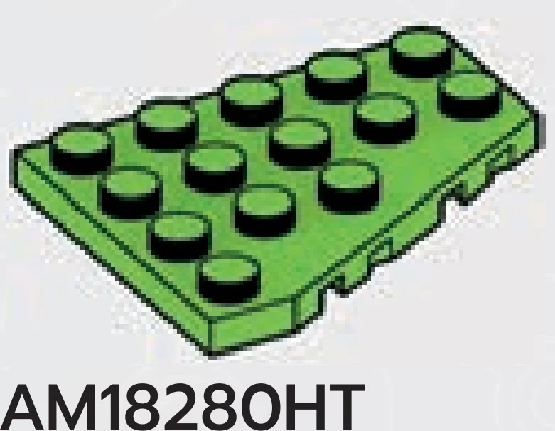 Wedge Plate 4 x 5 without right corner in Green, Soft Grass
