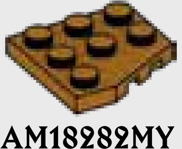 Wedge Plate 3 x 3 without corner, front right in Brown, Caramel