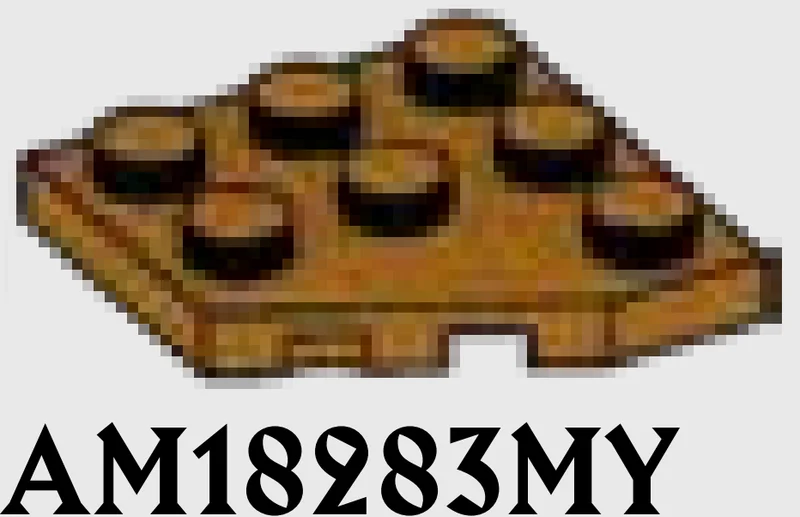 Wedge Plate 3 x 3 without corner, front left in Brown, Caramel