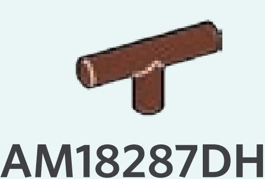 Bar 1 x 1 x 1 with Perpendicular Handles in Brown, Reddish